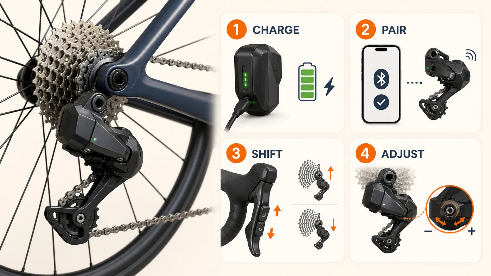 전자변속기 설정 방법｜시마노 Di2·SRAM AXS·LTWOO·Wheeltop 초보자 가이드 사진 1